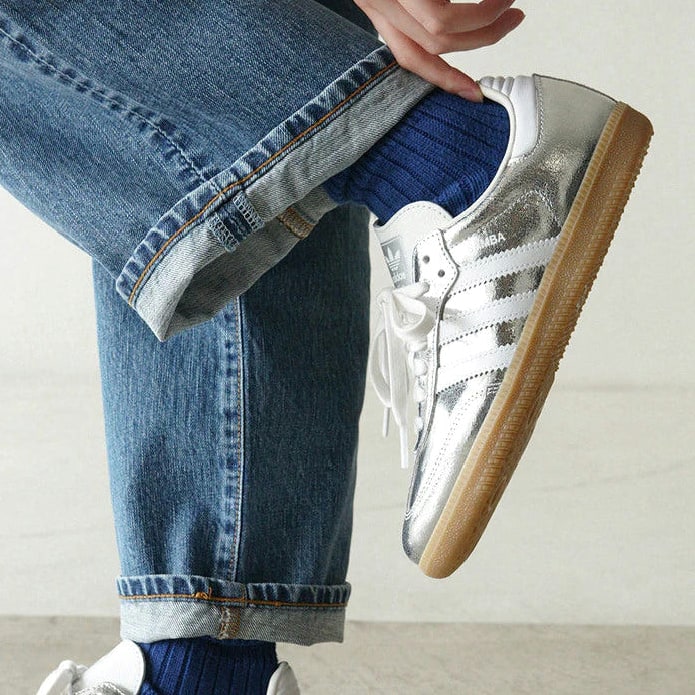 Samba OG Silver Metallic Cracked Leather